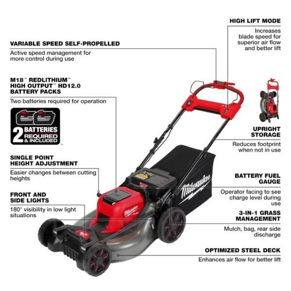M18 FUEL 21" Self-Propelled Dual-Battery Lawn Mower Kit - Image 2