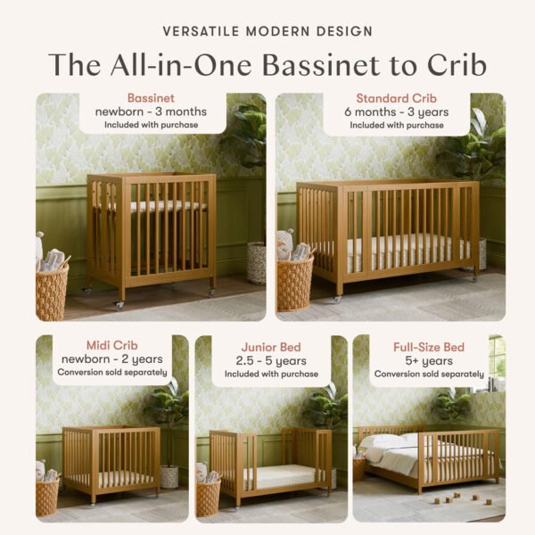Xetch 9-in-1 Convertible Crib – Bassinet & Toddler Bed All-Stages Sleep Solution - Image 28