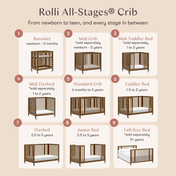 Xetch 9-in-1 Convertible Crib – Bassinet & Toddler Bed All-Stages Sleep Solution - Image 79