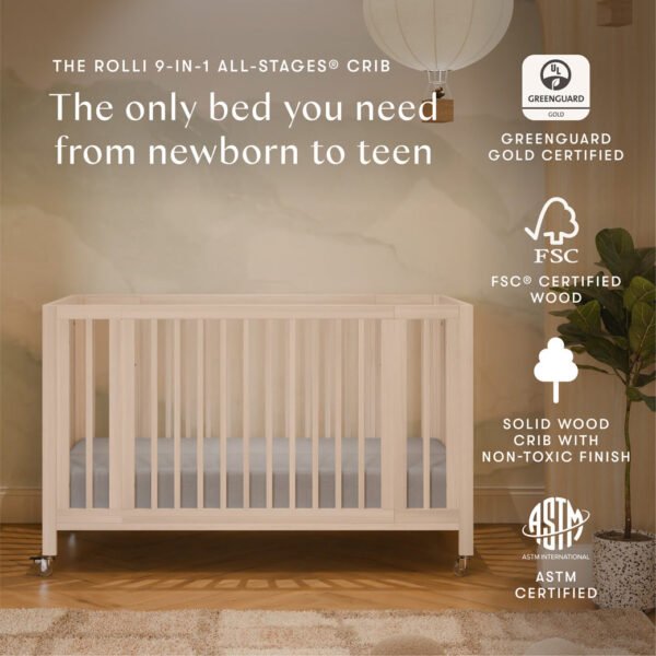 Xetch 9-in-1 Convertible Crib – Bassinet & Toddler Bed All-Stages Sleep Solution - Image 12