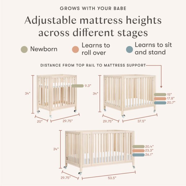 Xetch 9-in-1 Convertible Crib – Bassinet & Toddler Bed All-Stages Sleep Solution - Image 6