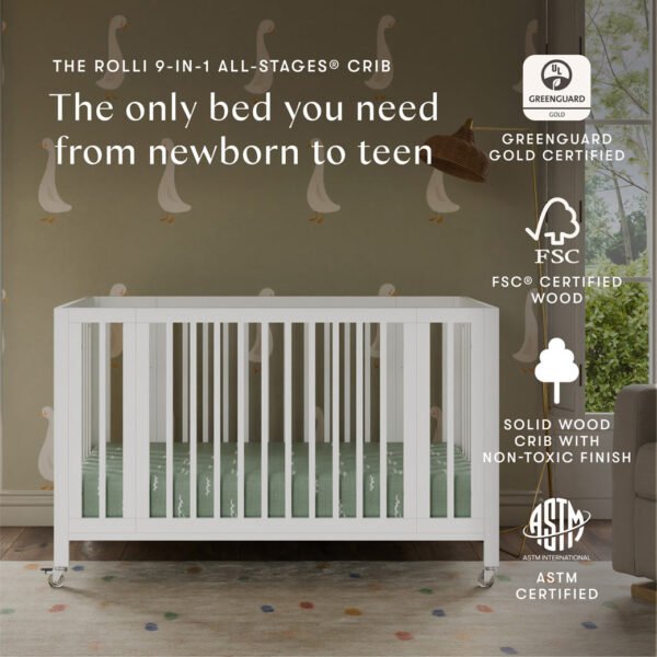 Xetch 9-in-1 Convertible Crib – Bassinet & Toddler Bed All-Stages Sleep Solution - Image 68