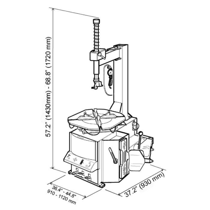 CEMB SM825EVO Swing Arm Car SUV Light Truck Tire Changer - Image 2