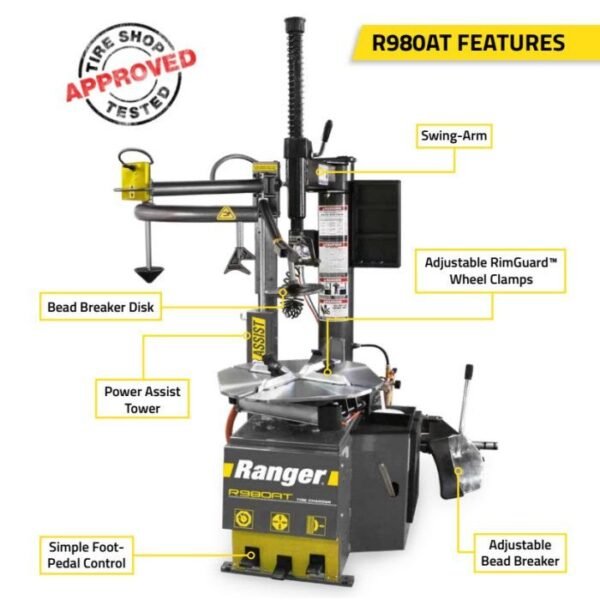 Ranger R980AT Swing-Arm Tire Changer & Single Tower Assist - Image 2
